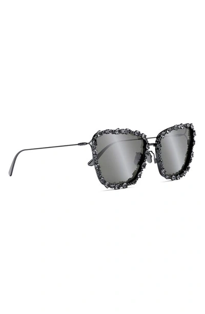 Shop Dior Miss B2u 63mm Oversize Butterfly Sunglasses In Shiny Gunmetal / Green Mirror