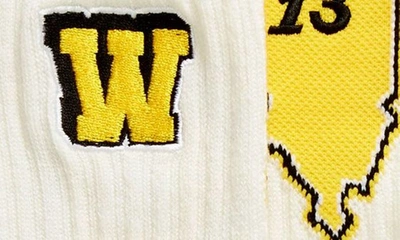 Shop Off-white World Wool Blend Rib Socks In White Yellow