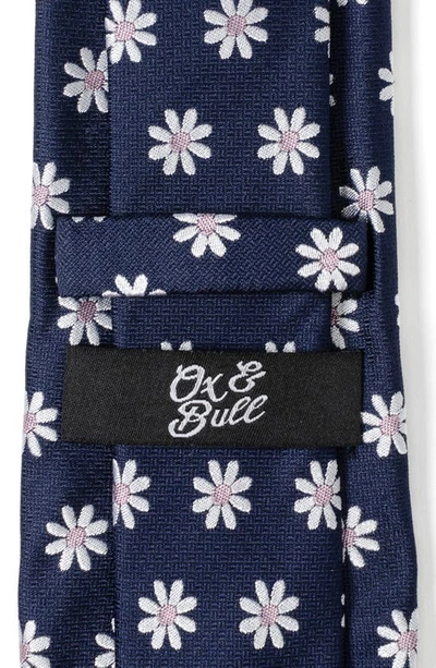Shop Cufflinks, Inc Daisy Floral Silk Tie In Navy