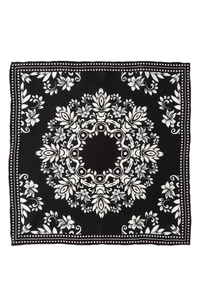 Shop Cufflinks, Inc . Bandana Print Silk Pocket Square In Black