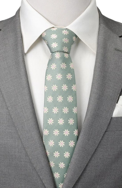Shop Cufflinks, Inc Daisy Floral Silk Tie In Green