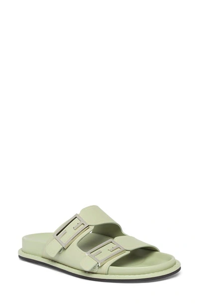 Shop Fendi Feel Dual Strap Slide Sandal In Musk