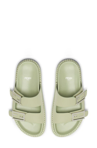 Shop Fendi Feel Dual Strap Slide Sandal In Musk