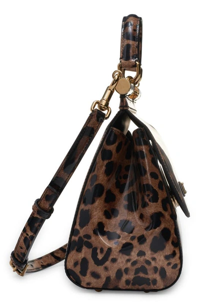 Dolce & Gabbana Top Handle Leopard Print Leather Bag In Leo Print Calf Hair