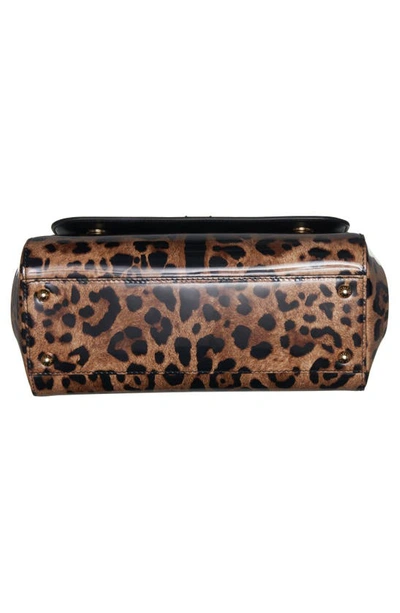 Dolce & Gabbana Top Handle Leopard Print Leather Bag In Leo Print Calf Hair