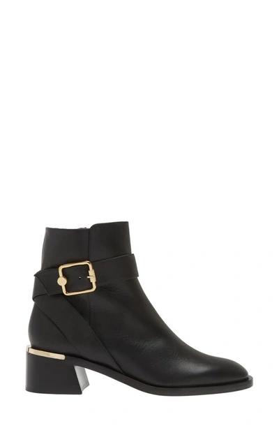 Jimmy Choo Clarice Leather Buckle Ankle Booties In Nero | ModeSens