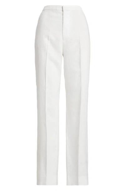 Shop Polo Ralph Lauren Flat Front Linen Pants In Nevis