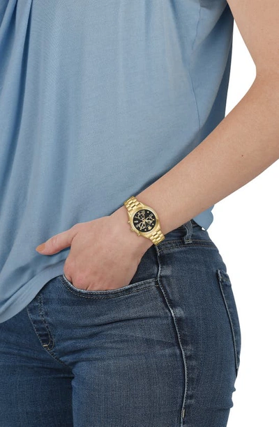 Shop Versace Greca Chronograph Bracelet Watch, 40mm In Ip Yellow Gold