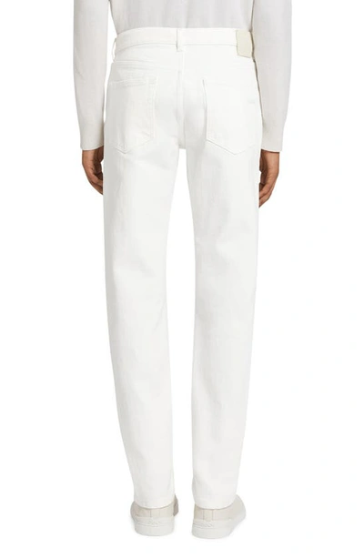 Shop Zegna Stretch Denim City Fit Jeans In White