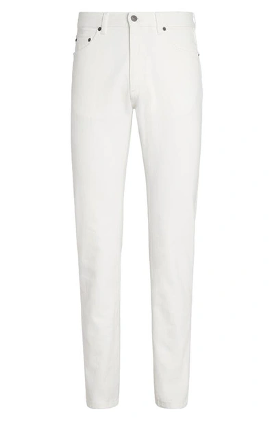 Shop Zegna Stretch Denim City Fit Jeans In White
