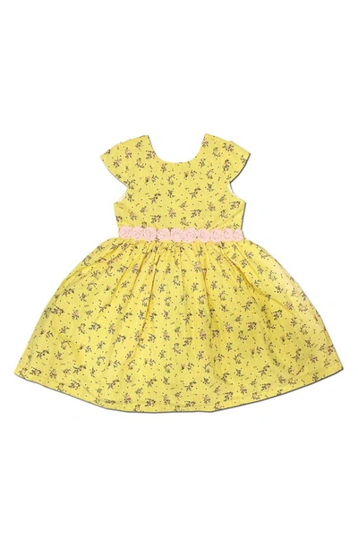 Shop Joe-ella Kids' Rosette Dress In Yellow