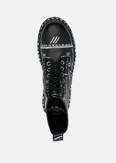 Shop Balenciaga Black Strike L20 Ankle Boots In Black/white