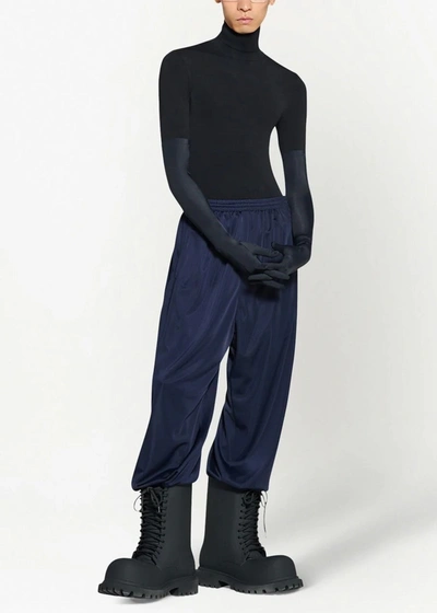 Shop Balenciaga Navy Drop-crotch Trousers
