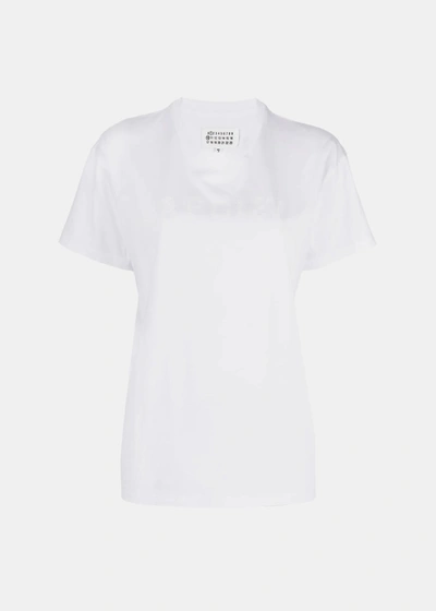 Shop Maison Margiela White Crew-neck T-shirt In Optic White