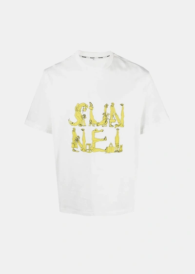 Shop Sunnei White Logo-print T-shirt