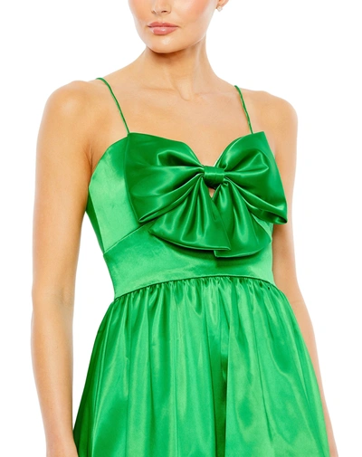 Shop Mac Duggal Bow Front Bubble Hem Mini Dress In Spring Green