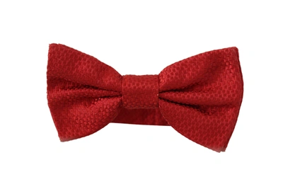 Shop Dolce & Gabbana Red 100% Silk Slim Adjustable Neck Papillon Men's Tie