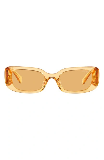 Shop Miu Miu 51mm Rectangular Sunglasses In Orange