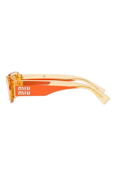 Shop Miu Miu 51mm Rectangular Sunglasses In Orange