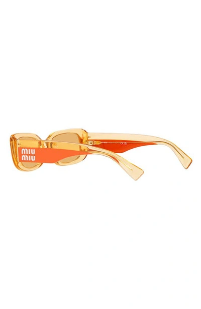 Shop Miu Miu 51mm Rectangular Sunglasses In Orange