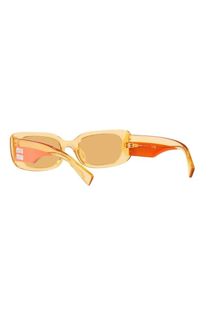 Shop Miu Miu 51mm Rectangular Sunglasses In Orange