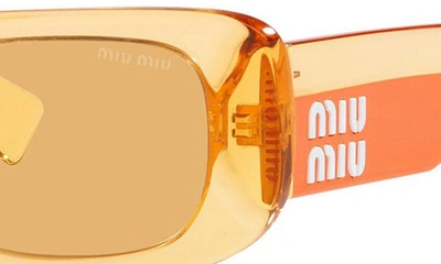 Shop Miu Miu 51mm Rectangular Sunglasses In Orange