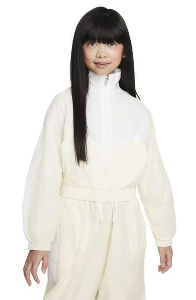 Shop Nike Kids' Sportswear Track Jacket In Coconut Milk/ White