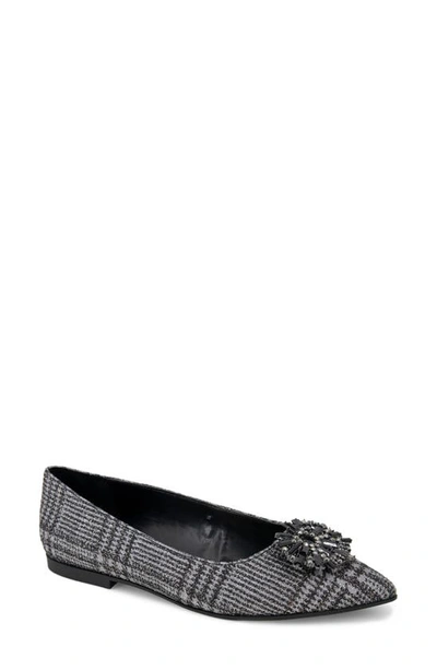 Shop Kenneth Cole New York Gaya Starburst Pointed Toe Flat In Black/ Silver