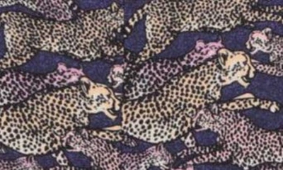 Shop Kenzo Kids' Cheetah Print Long Sleeve Dress In Plum