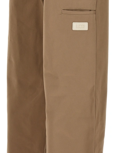 Shop Lc23 Gabardine Chinos Pants In Beige