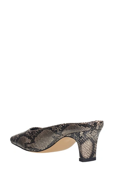 Shop French Connection Aimee Heeled Mule In Soft White/ Snake Print