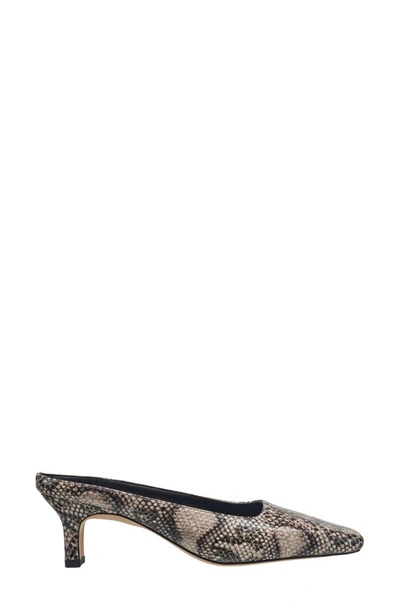 Shop French Connection Aimee Heeled Mule In Soft White/ Snake Print