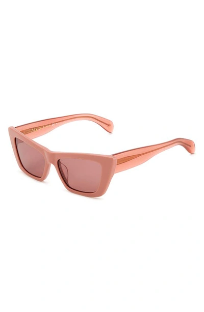 Shop Rag & Bone 53mm Cat Eye Sunglasses In Pink/ Burgundy