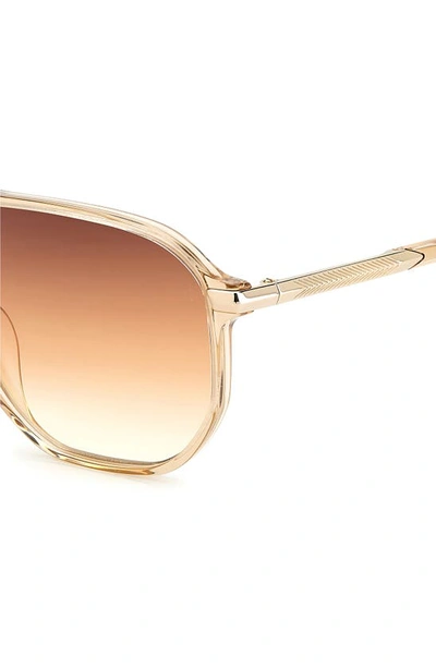 Shop Rag & Bone 58mm Rectangular Sunglasses In Beige/ Brown Brick