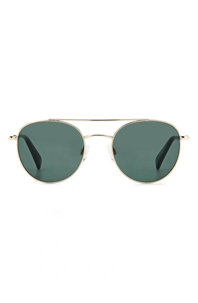 Shop Rag & Bone 51mm Round Sunglasses In Gold Green/ Green