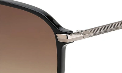 Shop Rag & Bone 58mm Rectangular Sunglasses In Black/ Brown Gradient