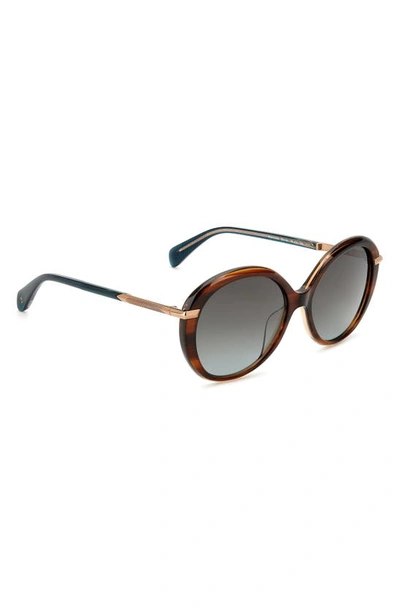 Shop Rag & Bone 56mm Gradient Round Sunglasses In Brown Horn/ Grey Shaded