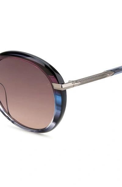 Shop Rag & Bone 56mm Gradient Round Sunglasses In Violet Blue/ Burgundy Shaded