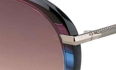 Shop Rag & Bone 56mm Gradient Round Sunglasses In Violet Blue/ Burgundy Shaded