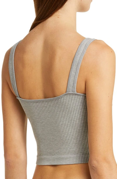 Shop Free People Rib Brami Crop Tank In Heather Grey