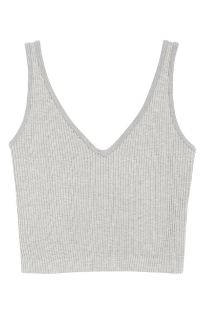 Shop Free People Rib Brami Crop Tank In Heather Grey