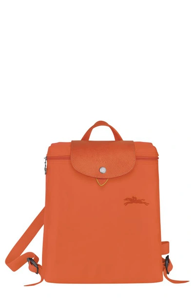Shop Longchamp Le Pliage Recycled Canvas Backpack In Carrot