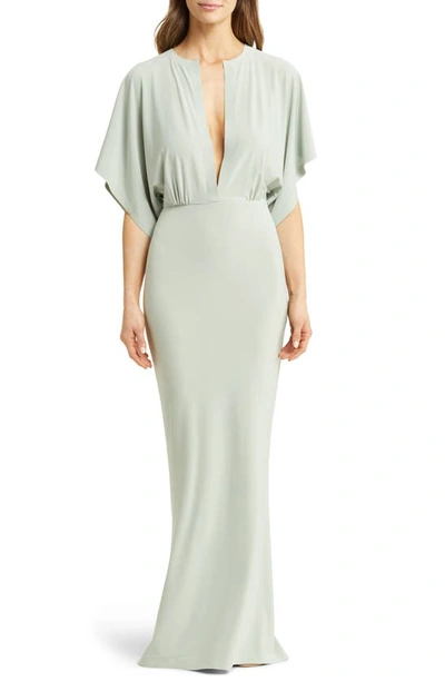 Shop Norma Kamali Obie Cover-up Dress In Dried Sage