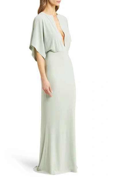 Shop Norma Kamali Obie Cover-up Dress In Dried Sage