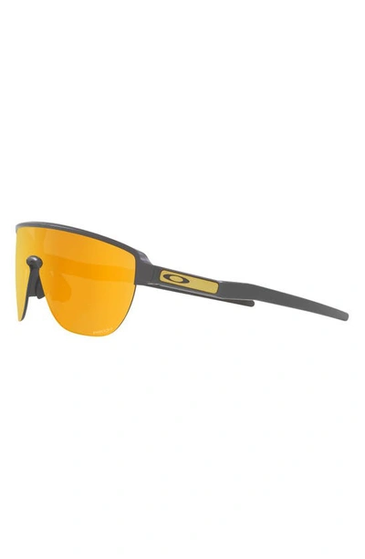 Shop Oakley Corridor 142mm Semi Rimless Prizm™ Polarized Shield Sunglasses In Grey Jeans