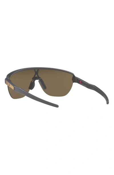 Shop Oakley Corridor 142mm Semi Rimless Prizm™ Polarized Shield Sunglasses In Grey Jeans