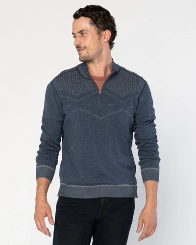 Shop Agave Denim Statton Double-knit Zip Mock In Blue