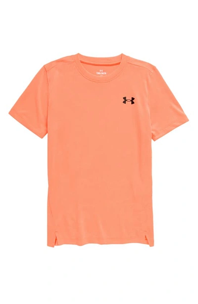 Shop Under Armour Kids' Tech Vent Jacquard T-shirt In Orange Blast / Black