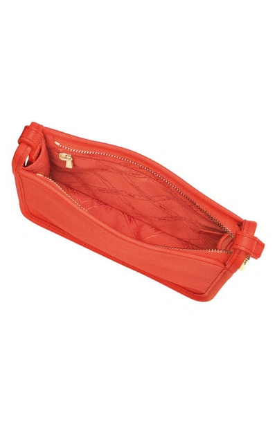 Shop Longchamp Small Le Foulonné Leather Crossbody Bag In Orange
