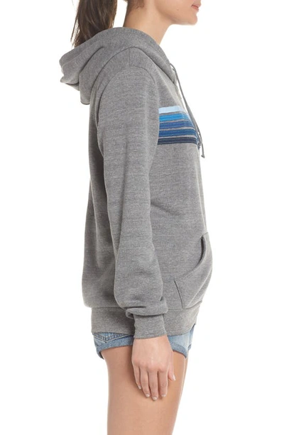 Shop Aviator Nation 5-stripe Zip Hoodie In Heather Grey/blue Stripe